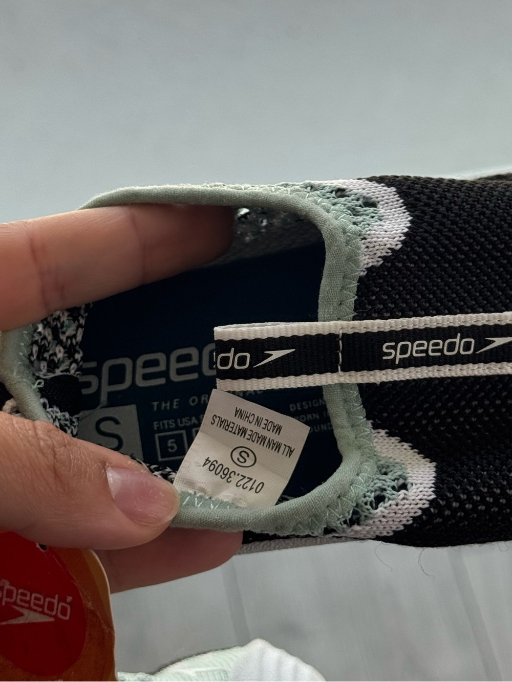 NWT Speedo Women Black Slip-On Swim Shoes with Mint Accents | Small - Picture 7 of 8